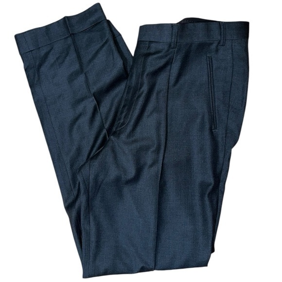 Hiltl Men’s Size 54 38 Charcoal Gray Wool Pleated Cuff Hem Dress Trousers Pants - Picture 1 of 10